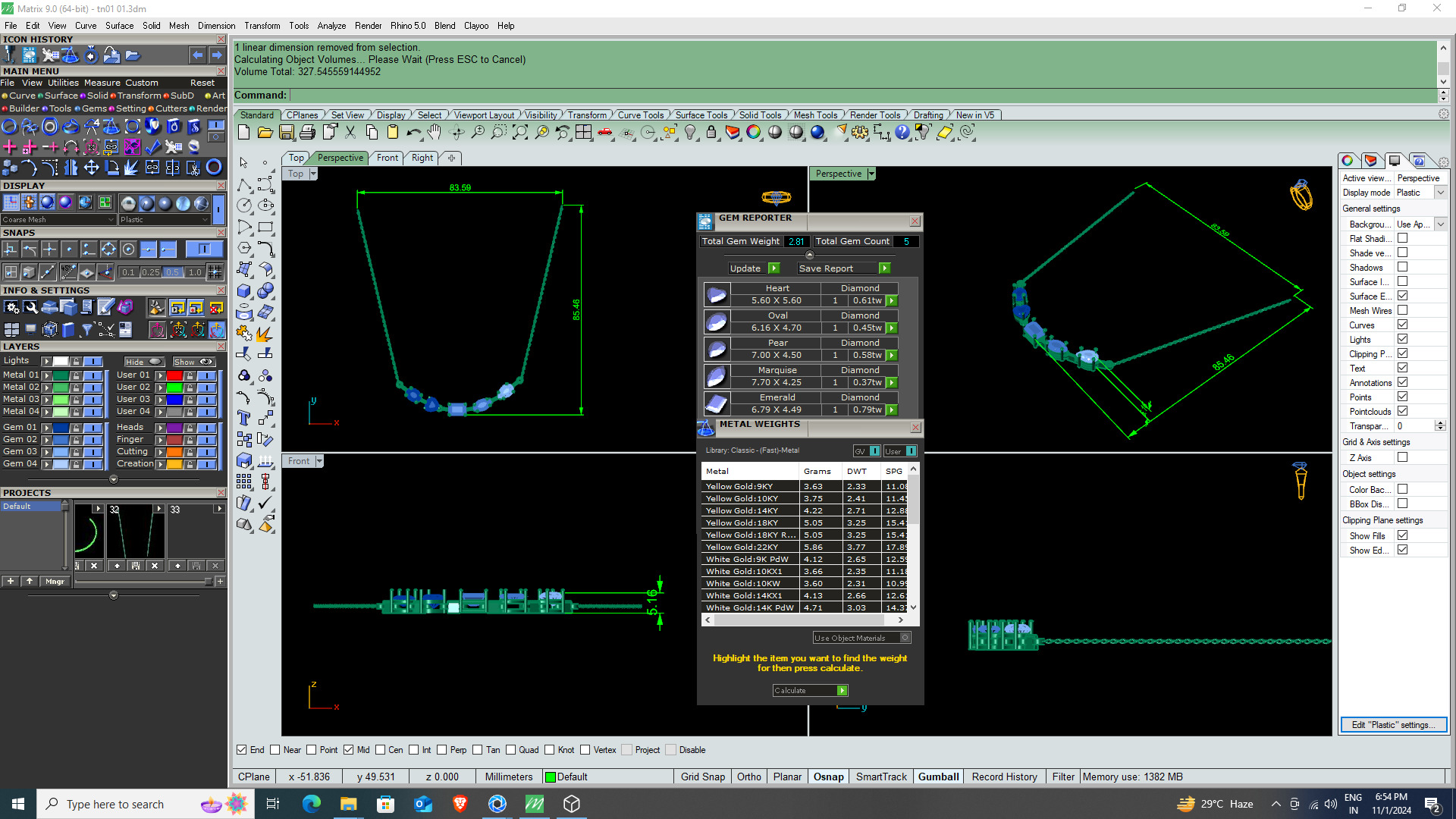 NECKLACE DIAMOND -CAD-034 3D model_12