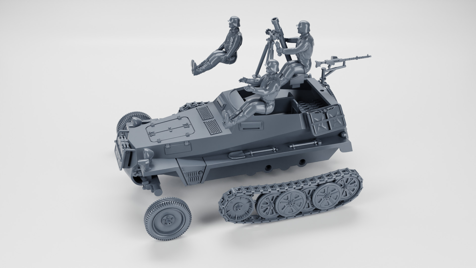 Sd Kfz 250-7 - 8cm Granatwerfer - mortar carrier 3D print model_6