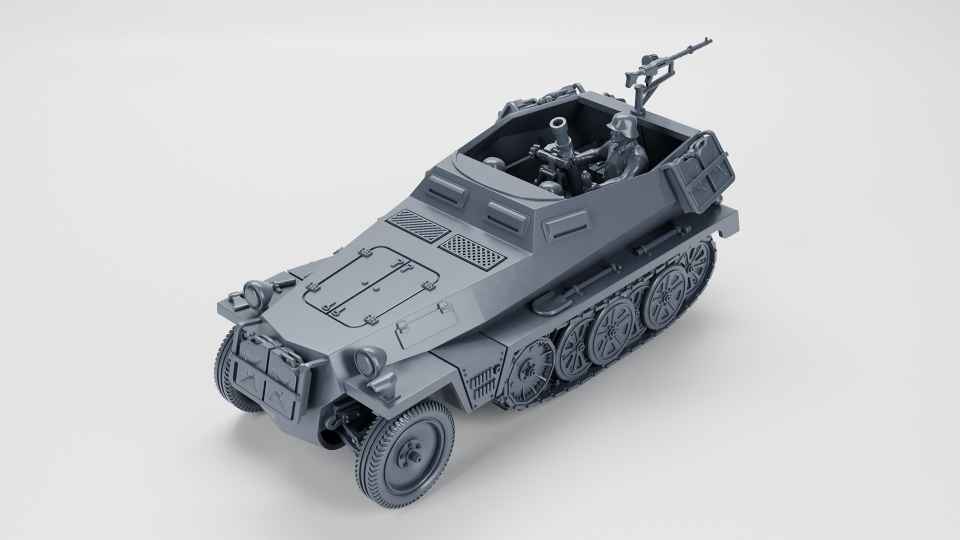 Sd Kfz 250-7 - 8cm Granatwerfer - mortar carrier 3D print model_2