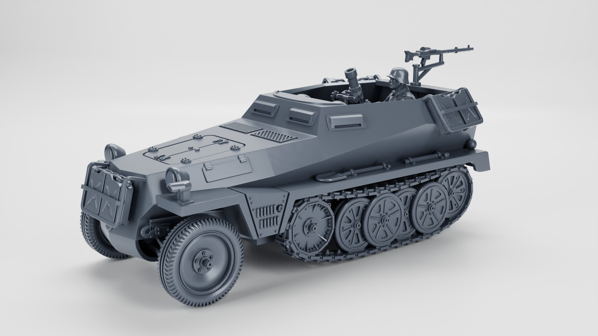Sd Kfz 250-7 - 8cm Granatwerfer - mortar carrier 3D print model_5
