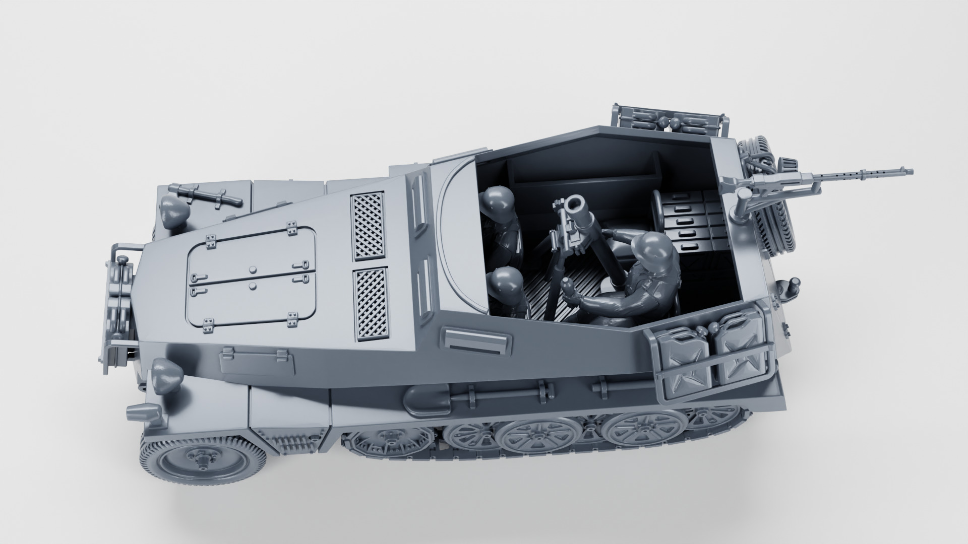 Sd Kfz 250-7 - 8cm Granatwerfer - mortar carrier 3D print model_1