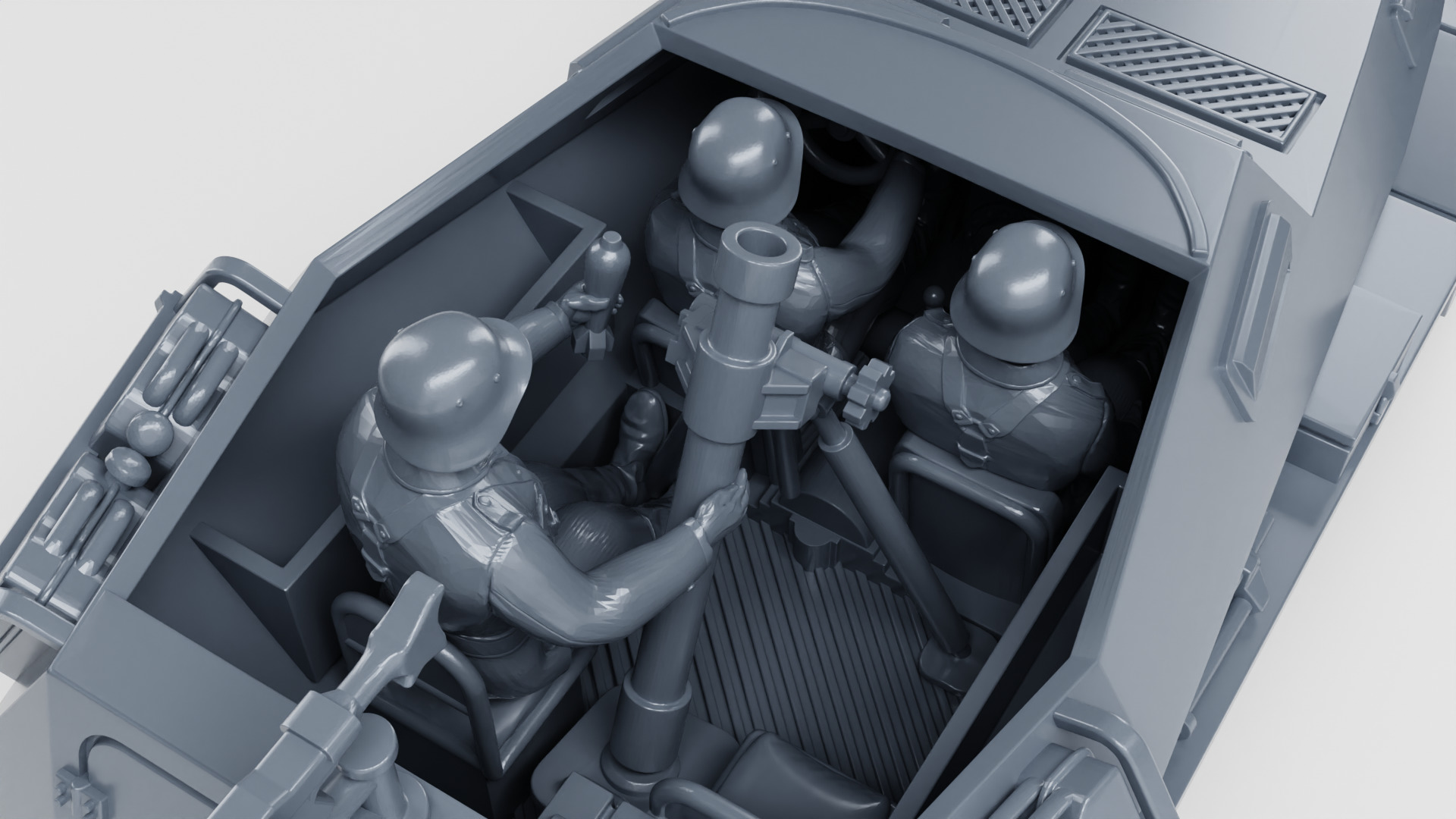 Sd Kfz 250-7 - 8cm Granatwerfer - mortar carrier 3D print model_4