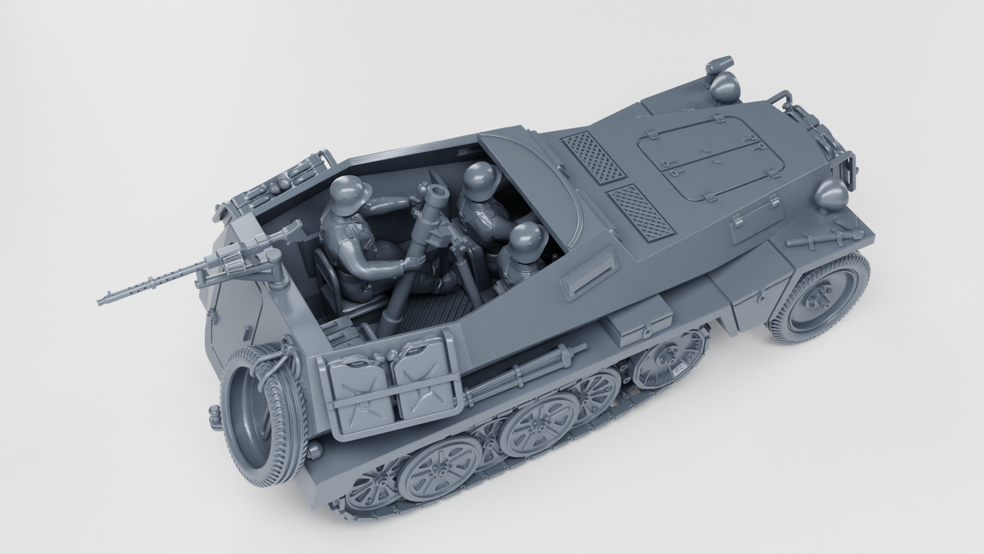 Sd Kfz 250-7 - 8cm Granatwerfer - mortar carrier 3D print model_3