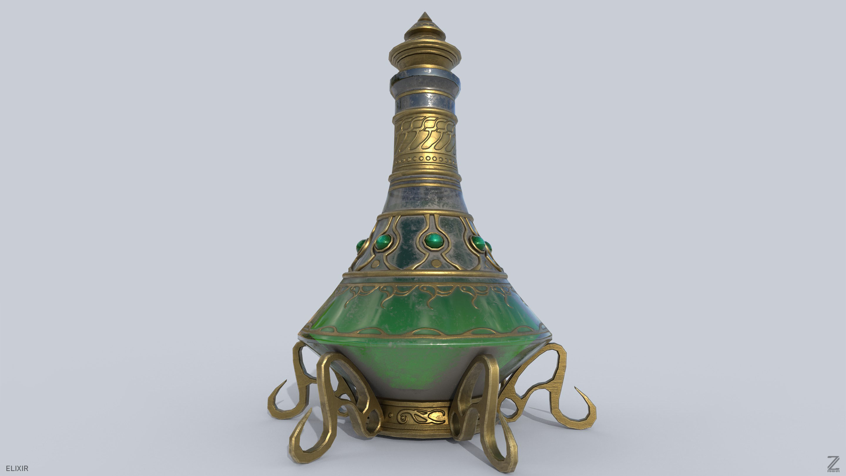 Elixir Low-poly 3D model_5