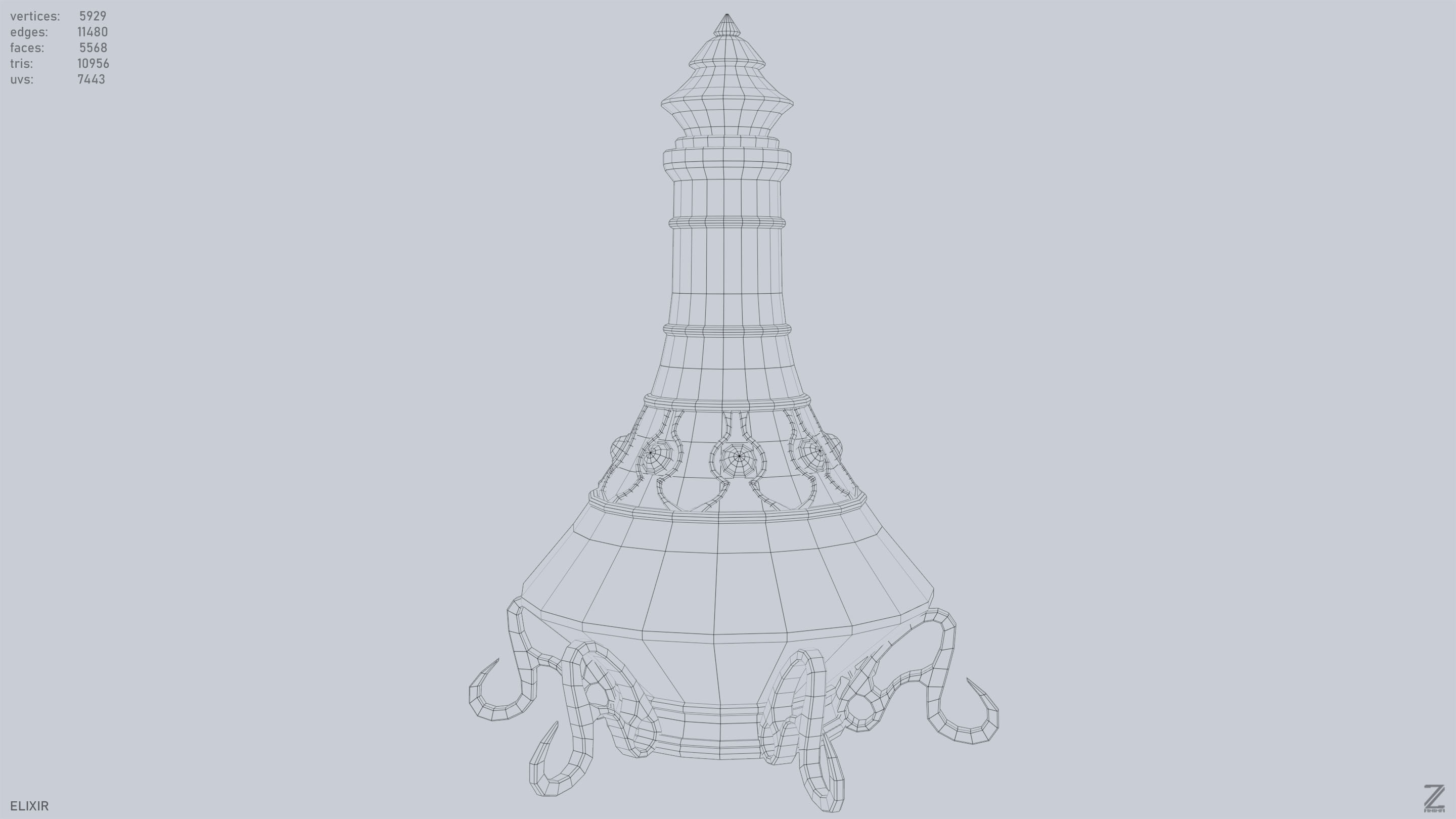 Elixir Low-poly 3D model_9