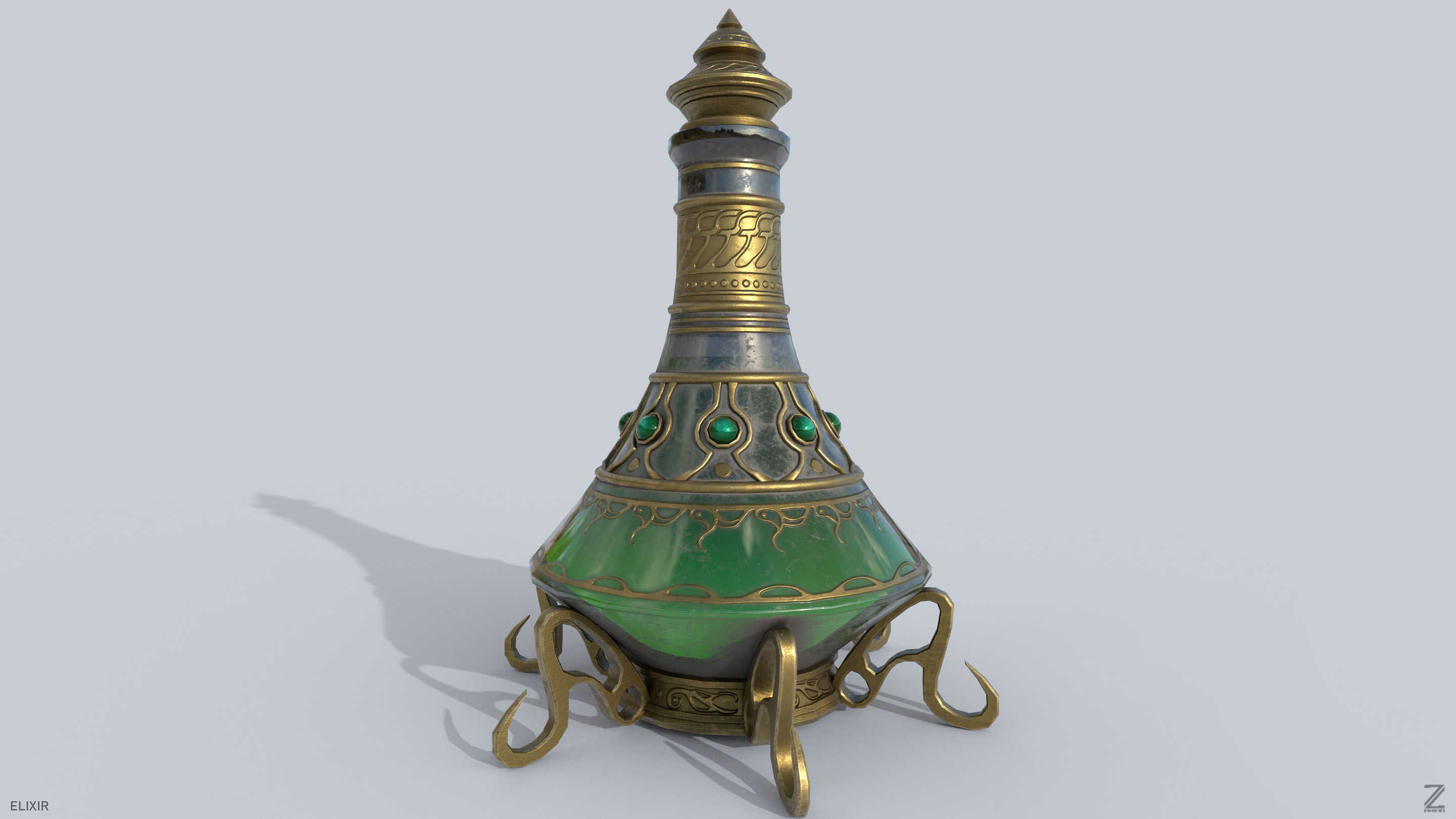 Elixir Low-poly 3D model_8