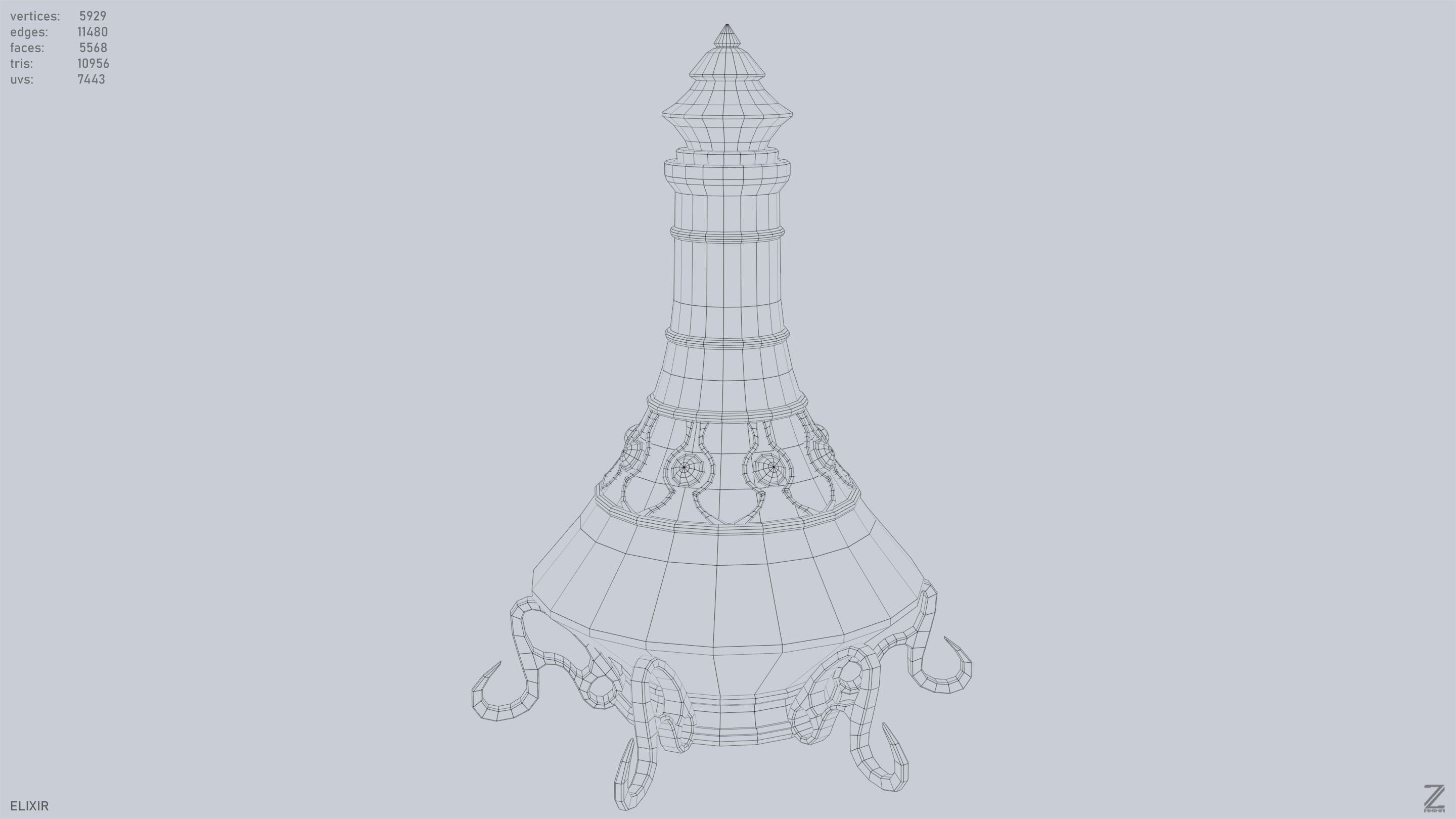 Elixir Low-poly 3D model_13