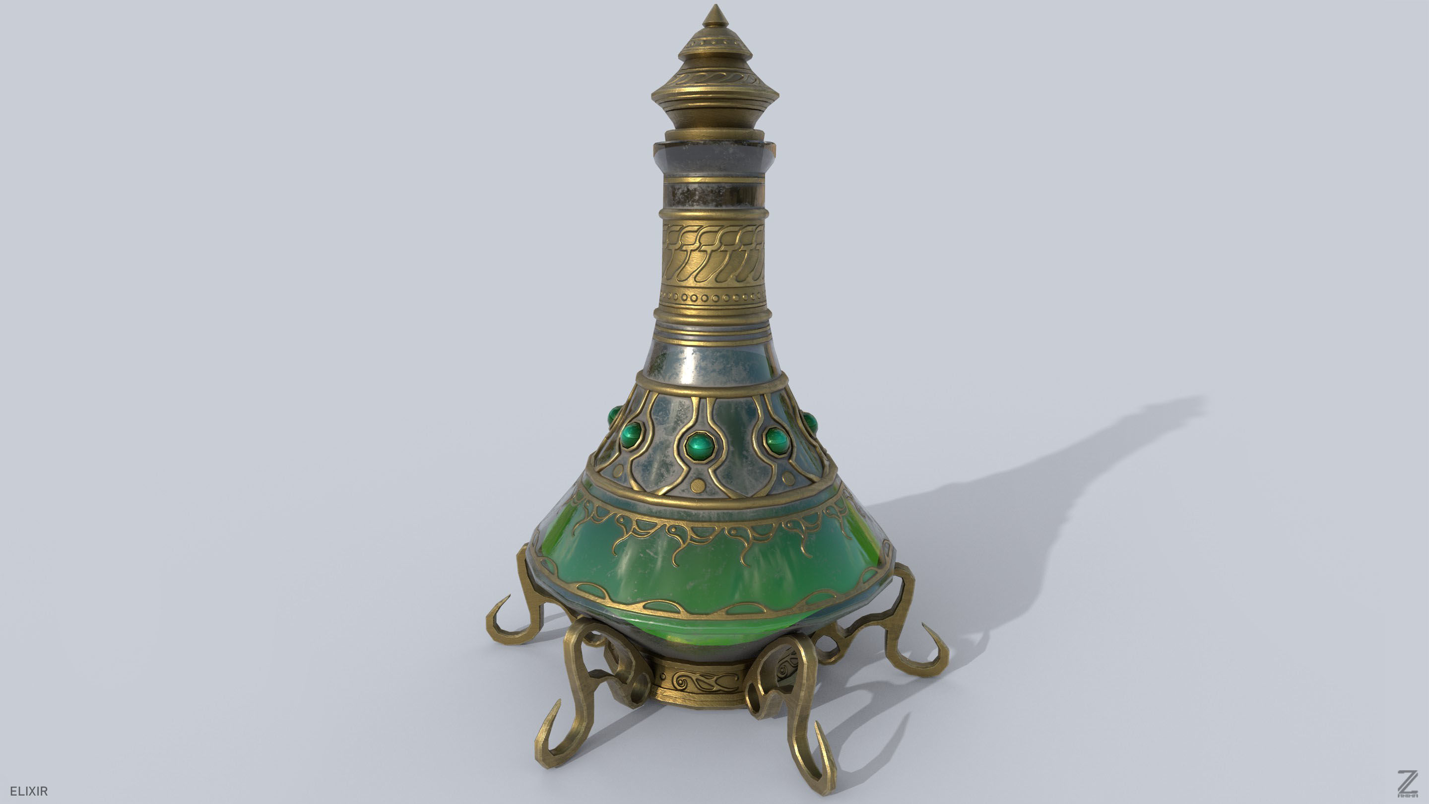Elixir Low-poly 3D model_2