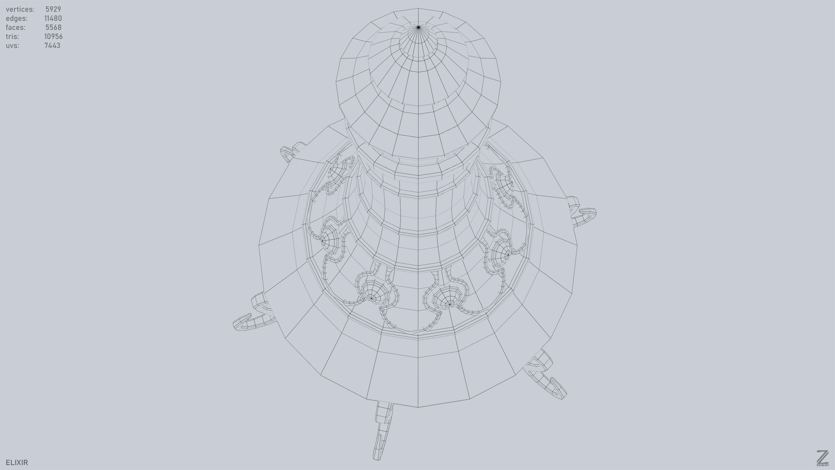 Elixir Low-poly 3D model_12