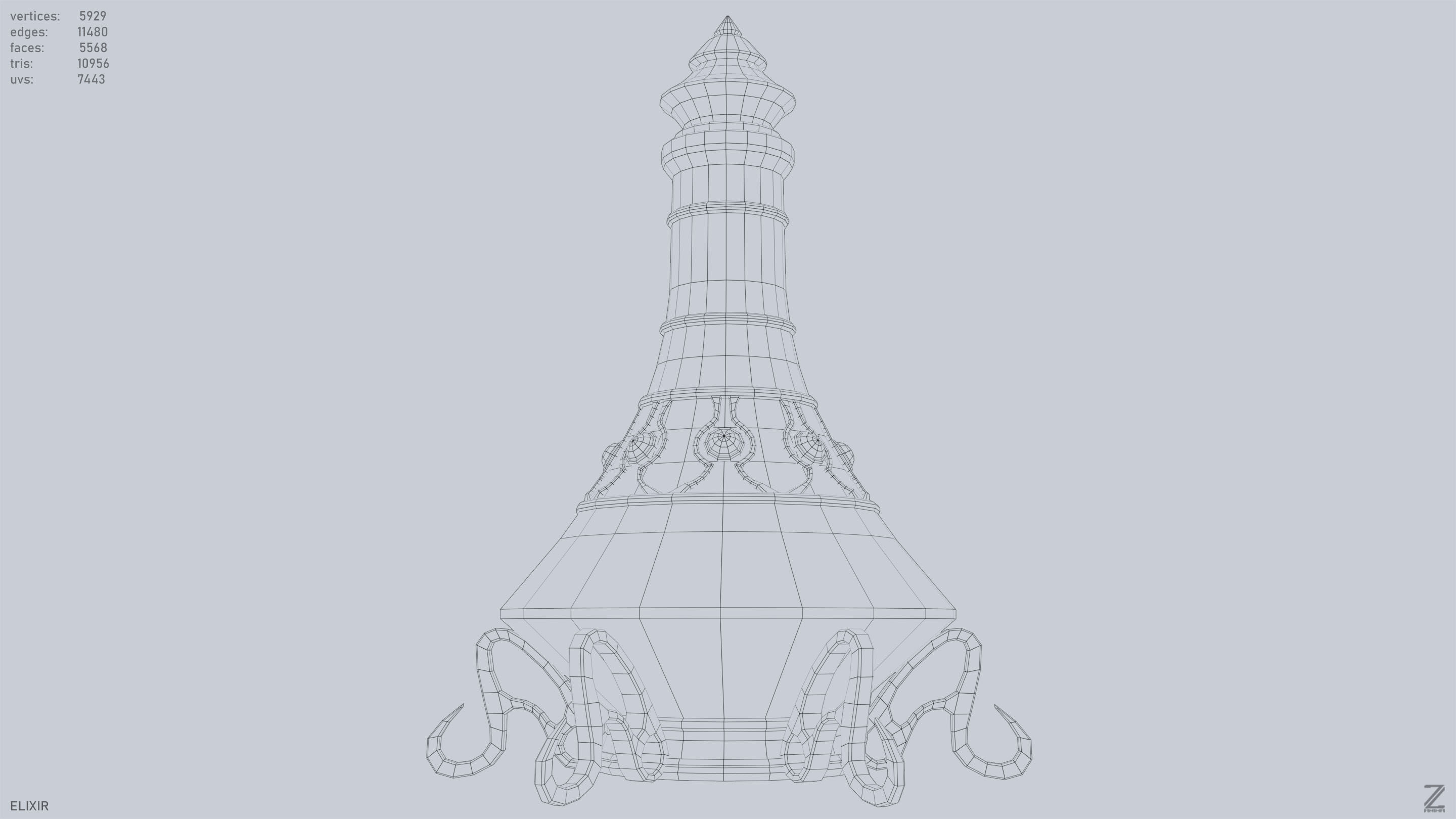 Elixir Low-poly 3D model_11