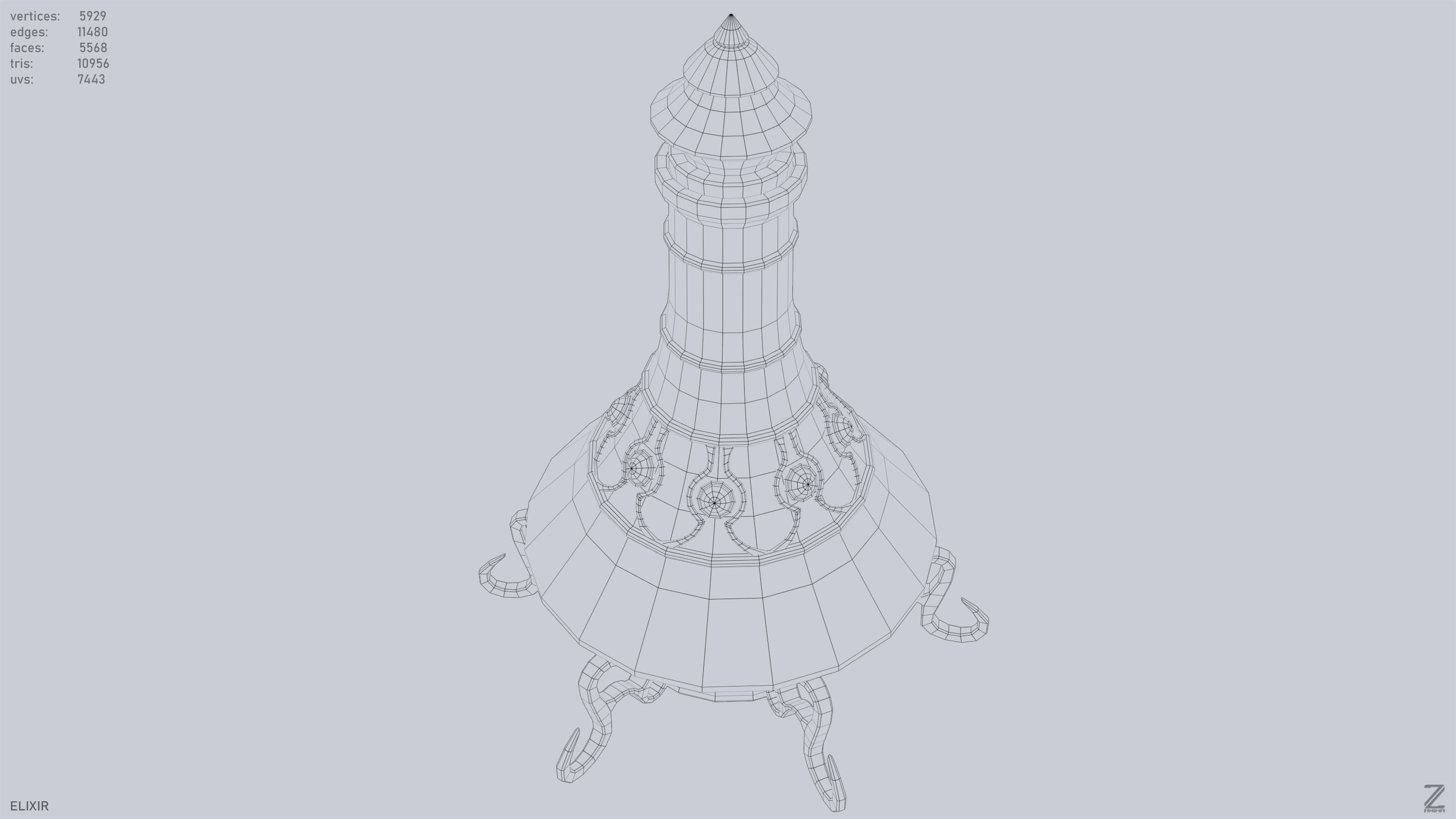 Elixir Low-poly 3D model_14