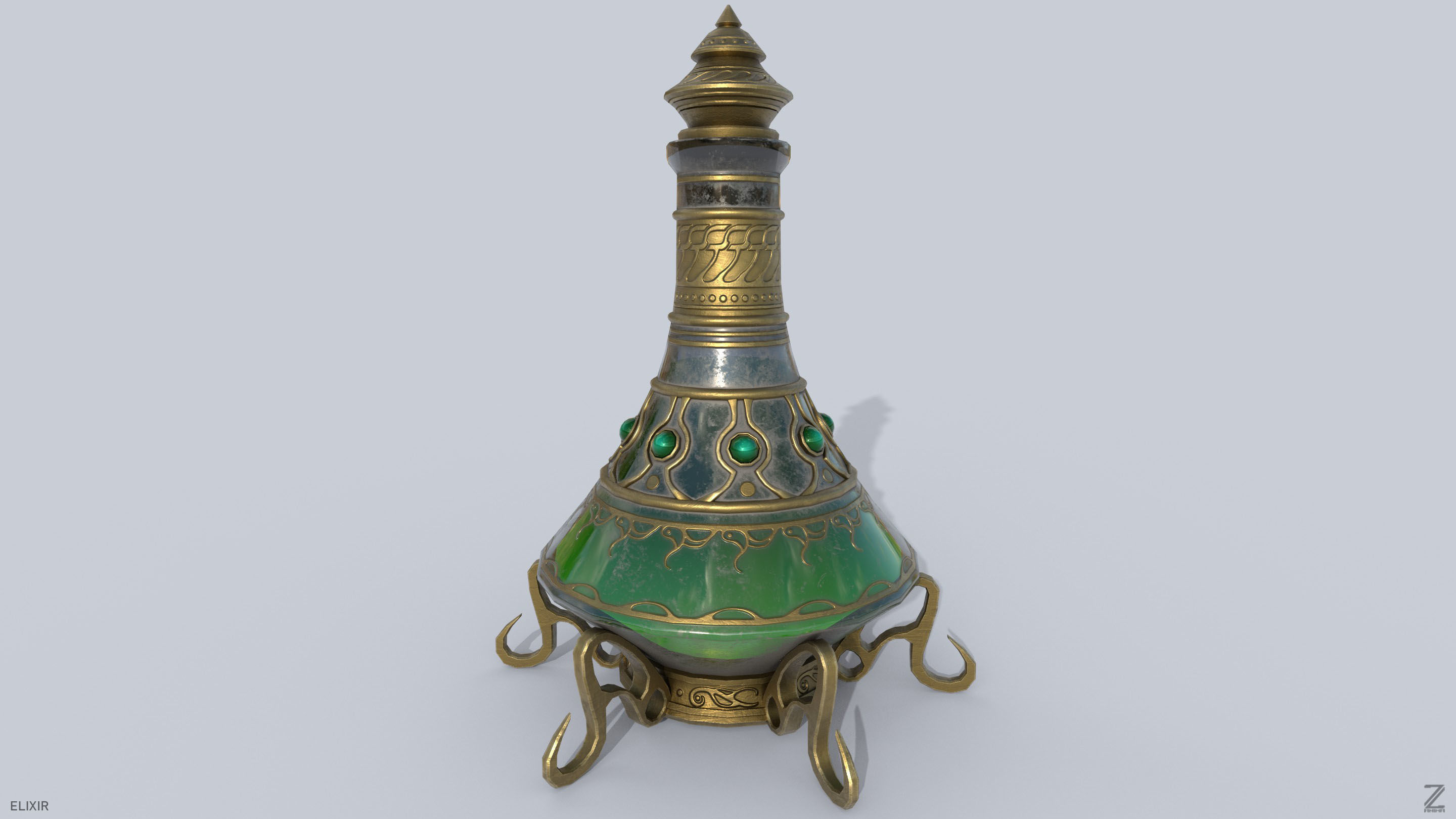 Elixir Low-poly 3D model_6