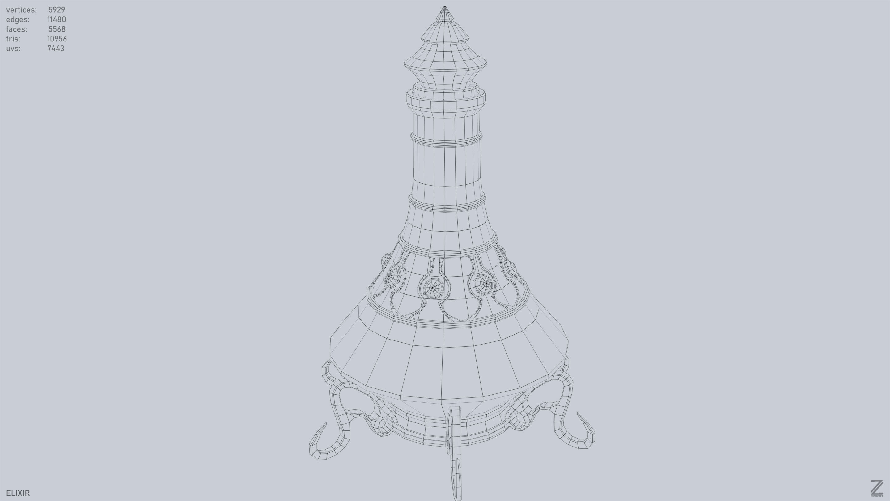 Elixir Low-poly 3D model_10