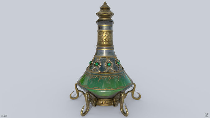 Elixir Low-poly 3D model
