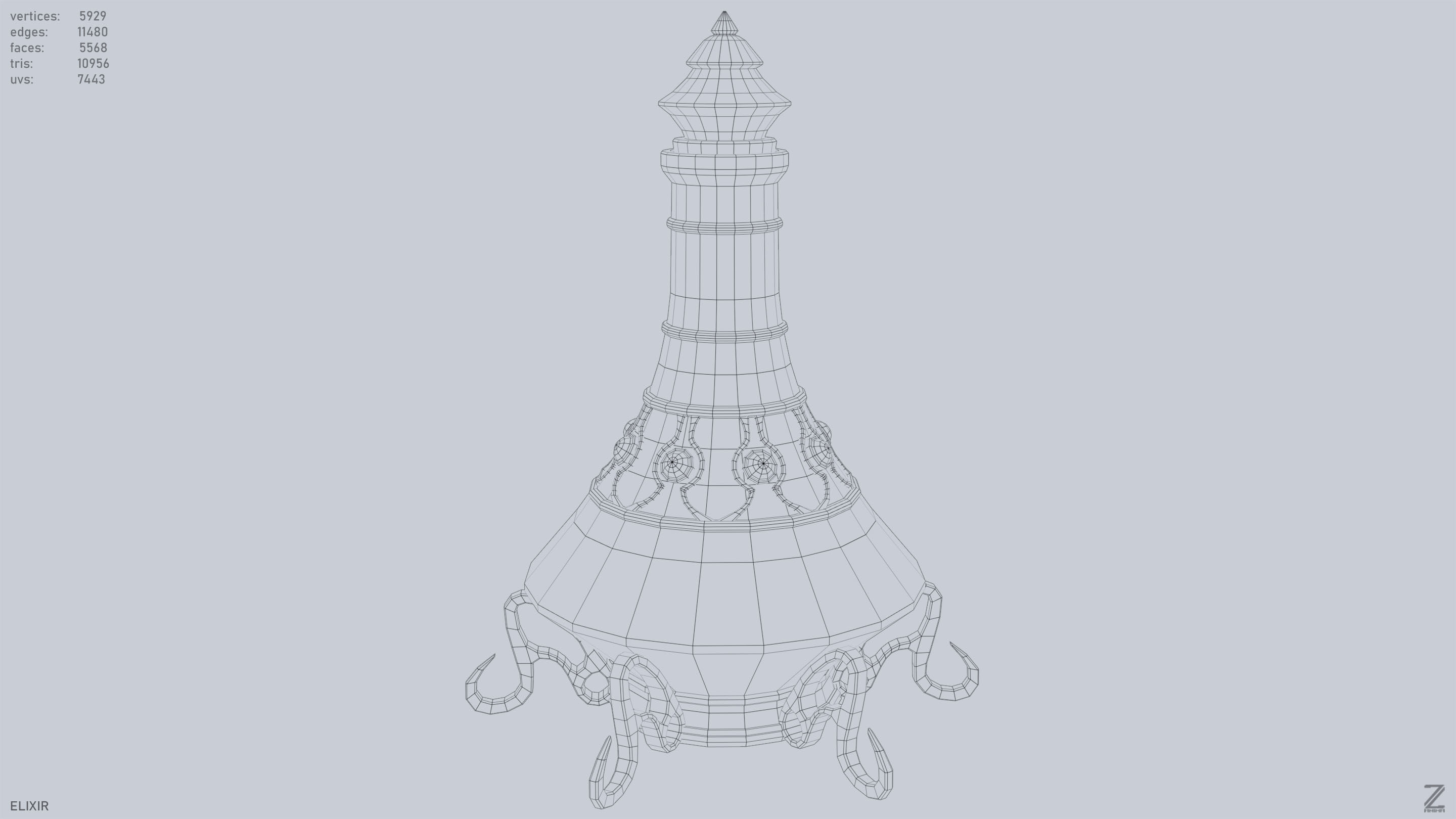 Elixir Low-poly 3D model_15