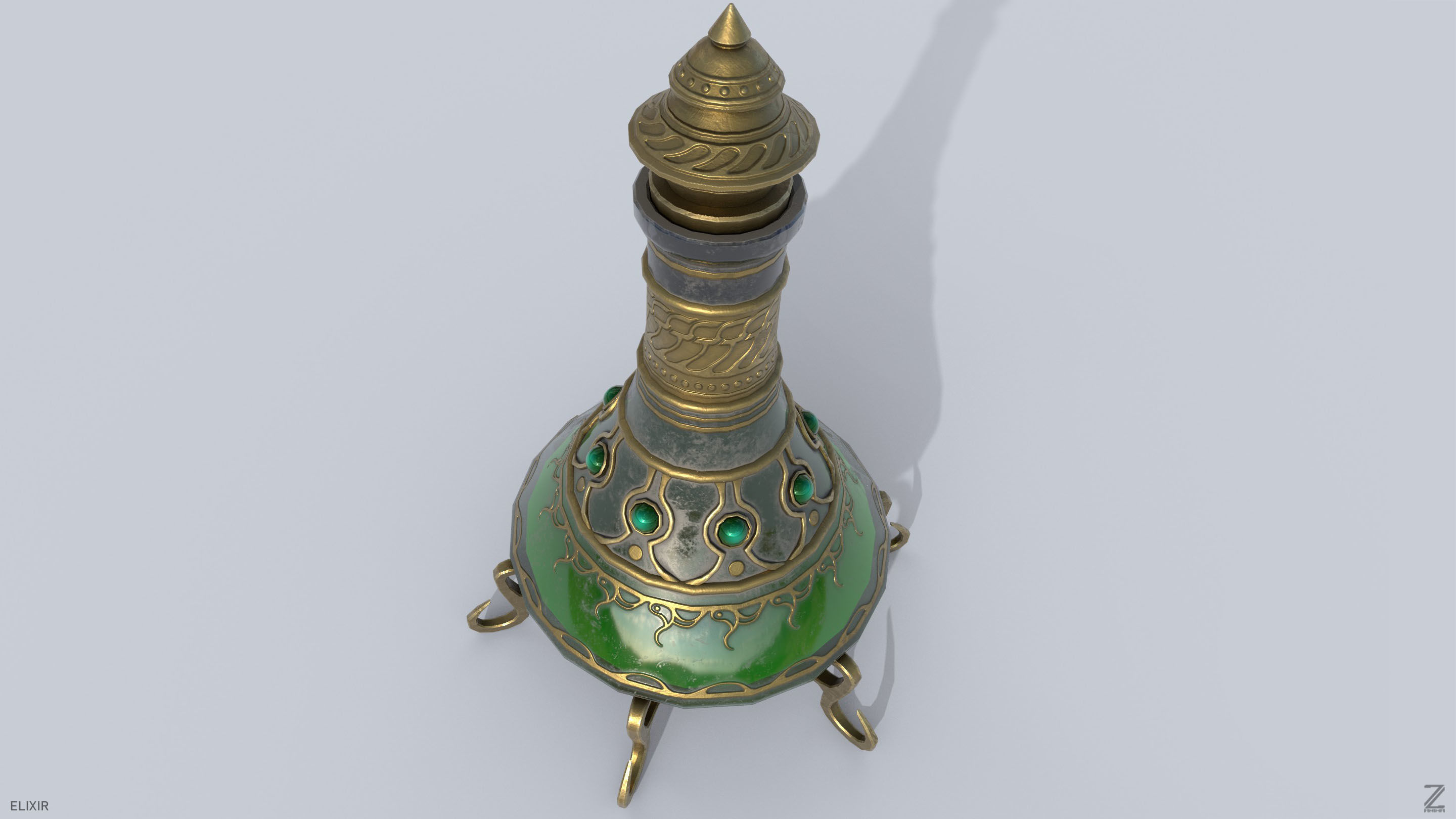 Elixir Low-poly 3D model_4