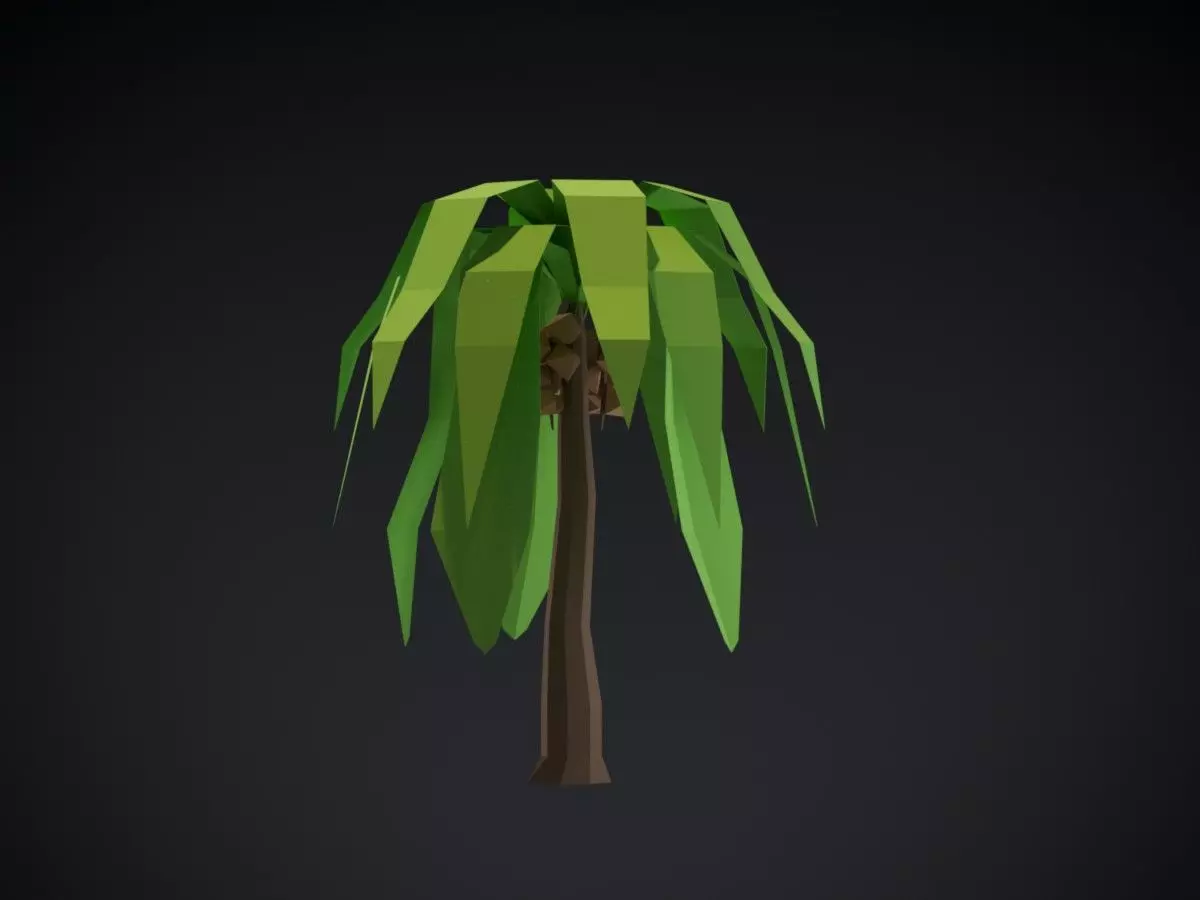 Coconut Tree Low-poly 3D model_0