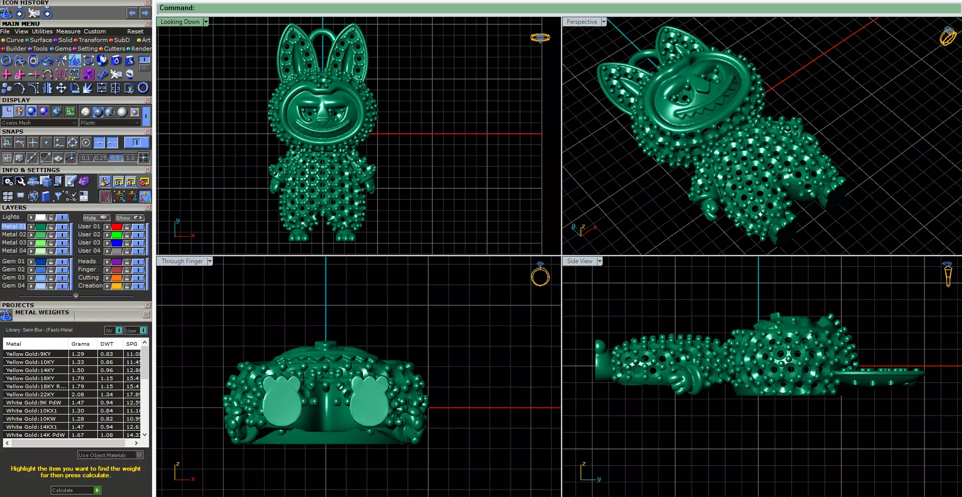 Labubu gold 3D print model
