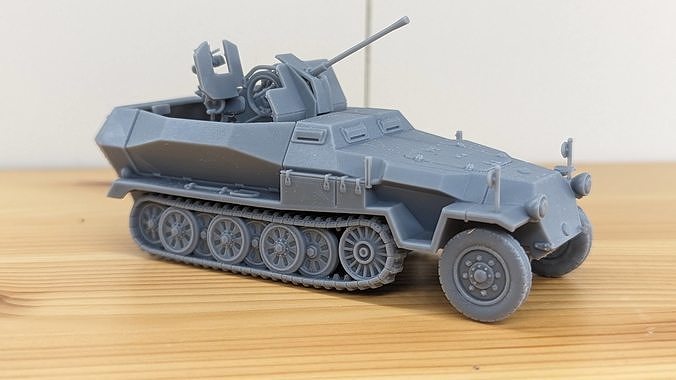 Sd Kfz 251-17 Ausf C with 2cm Flak 38 3D print model