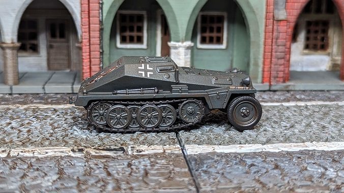 Sd Kfz 252 Leichte Gepanzerte and trailer 3D print model