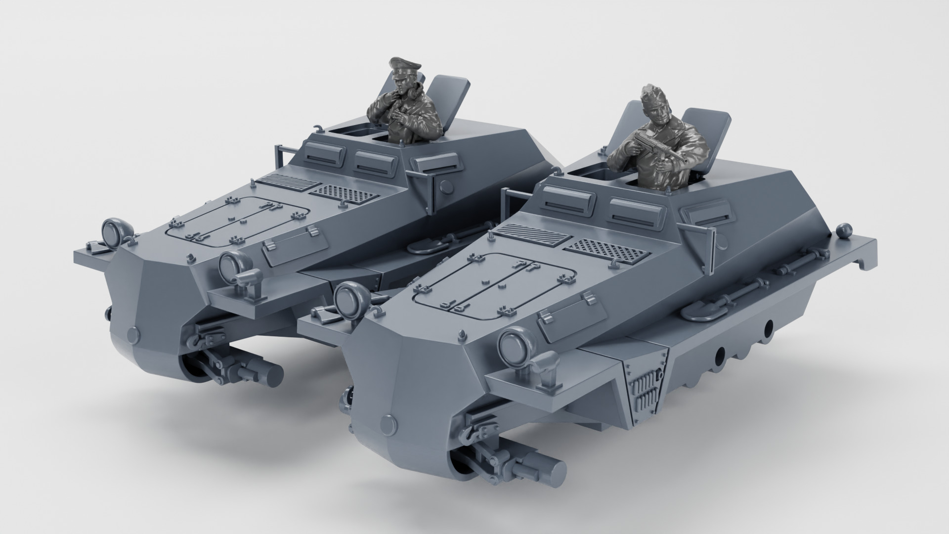 Sd Kfz 252 Leichte Gepanzerte and trailer 3D print model_3