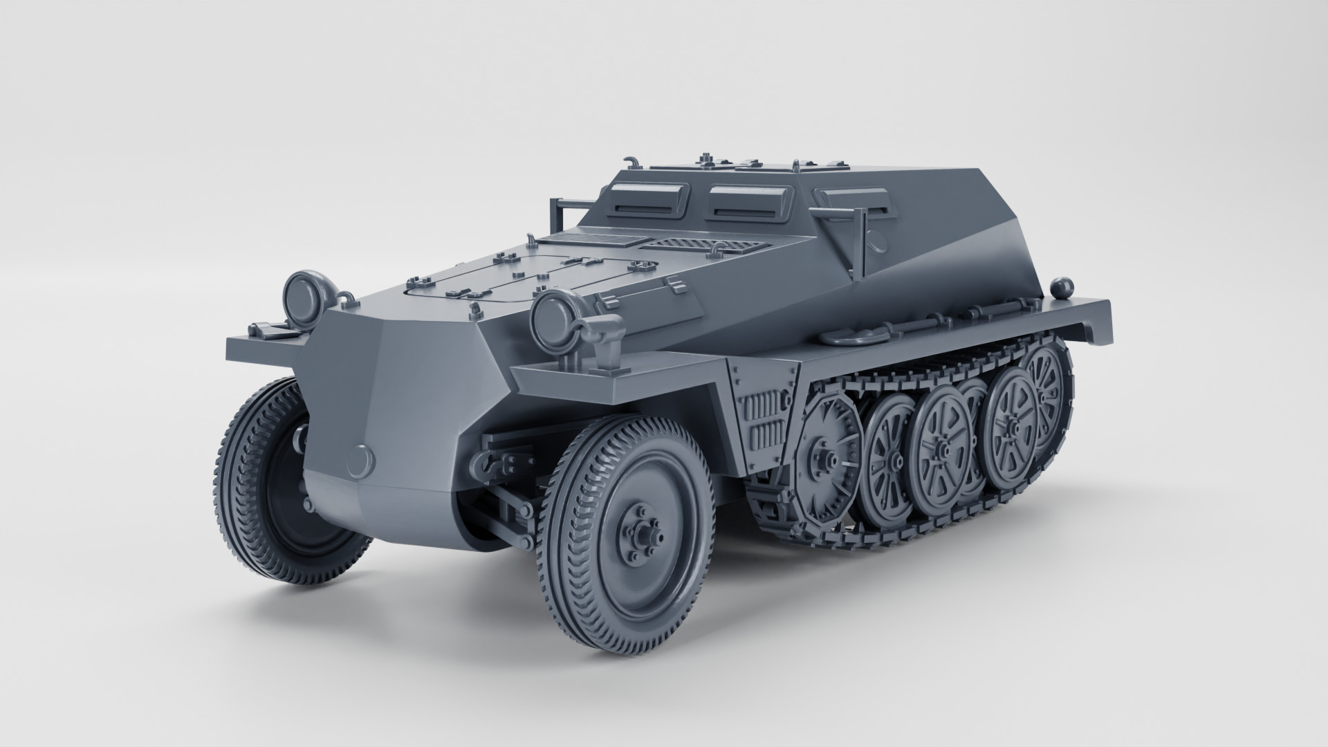 Sd Kfz 252 Leichte Gepanzerte and trailer 3D print model_6