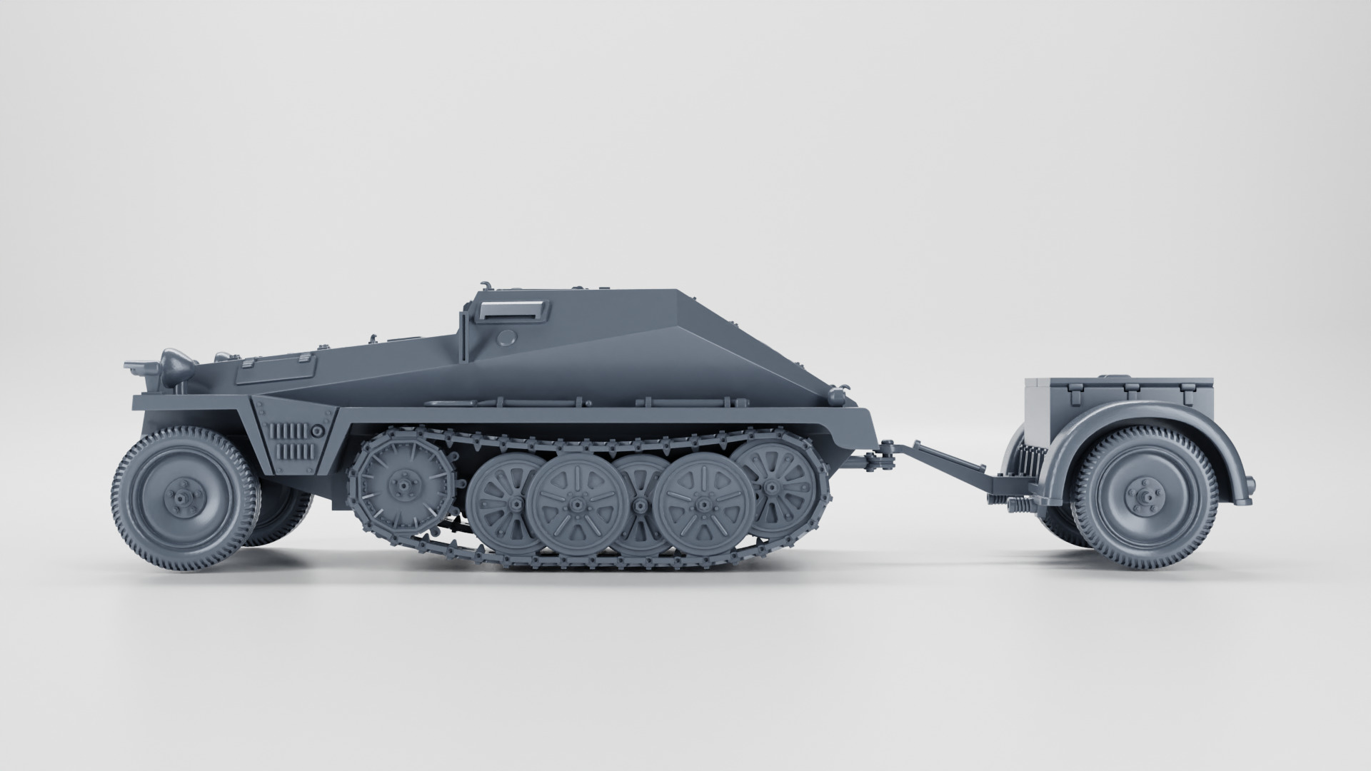Sd Kfz 252 Leichte Gepanzerte and trailer 3D print model_8