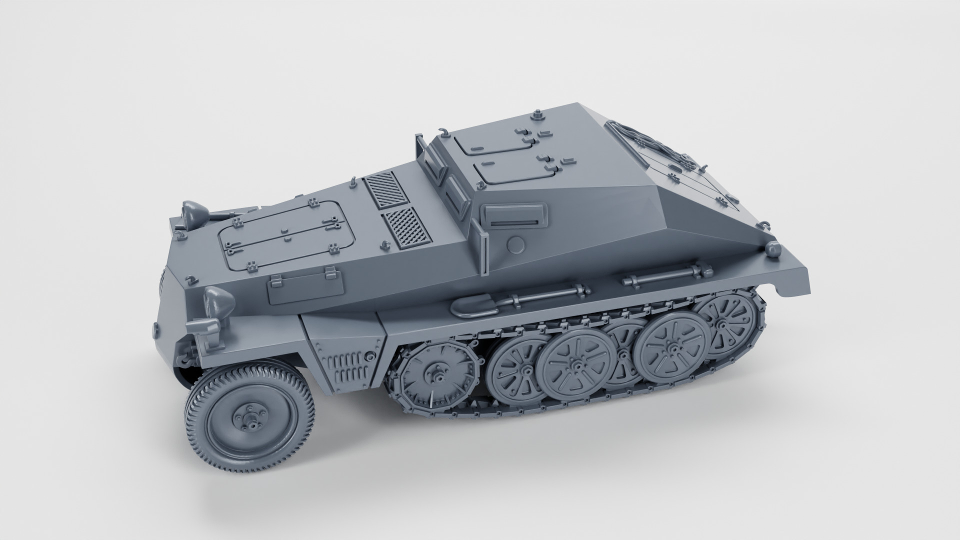 Sd Kfz 252 Leichte Gepanzerte and trailer 3D print model_2