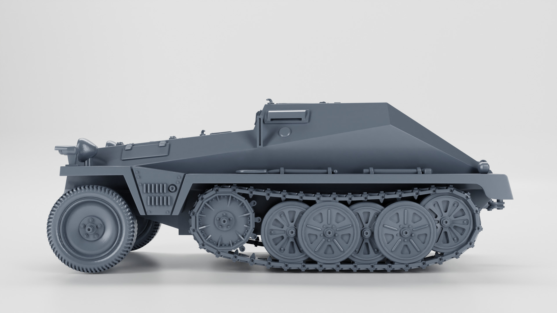 Sd Kfz 252 Leichte Gepanzerte and trailer 3D print model_5
