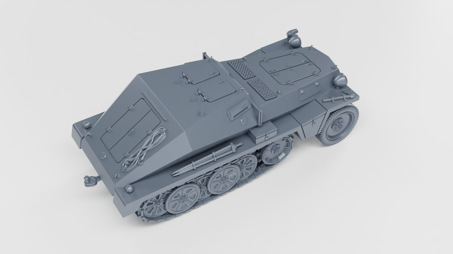 Sd Kfz 252 Leichte Gepanzerte and trailer 3D print model_4