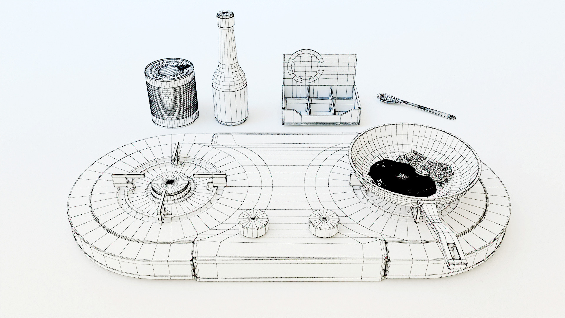 Gas stove Low-poly 3D model_7