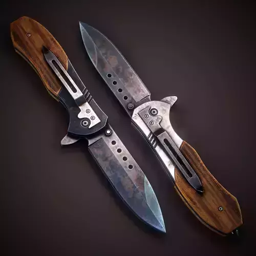 Tactical Folding Knife Real-Time Asset Low-poly 3D model