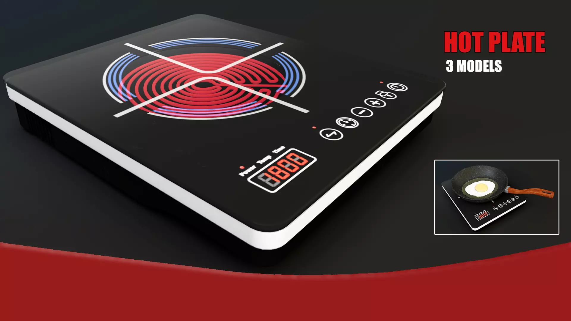 Hotplate Low-poly 3D model