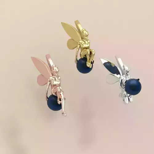 TinkerBell Fairy Charm Pendant 3Unique Poses Holding Orb 3DModel 3D print model