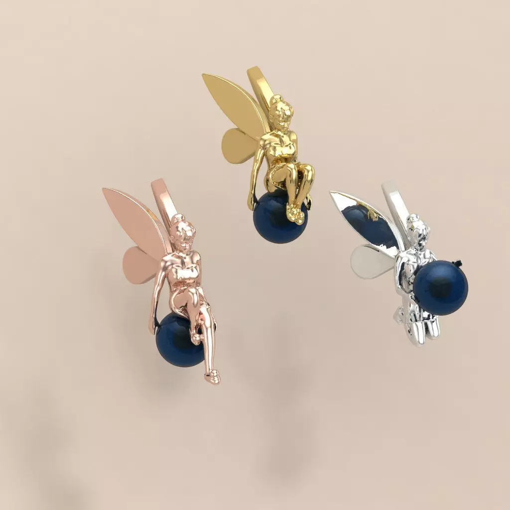 TinkerBell Fairy Charm Pendant 3Unique Poses Holding Orb 3DModel 3D print model_0