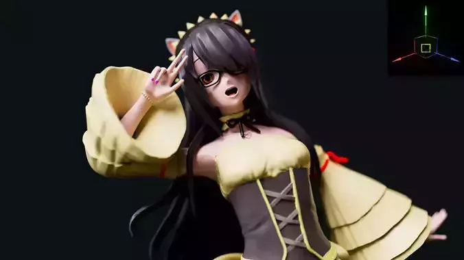 Reika Kanata Original Stylized Anime Girl  3D print model