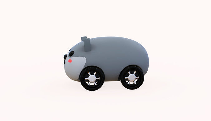 Cartoon Wolf Car Cute  Low-poly 3D model 2