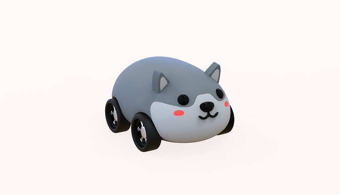 Cartoon Wolf Car Cute  Low-poly 3D model 4