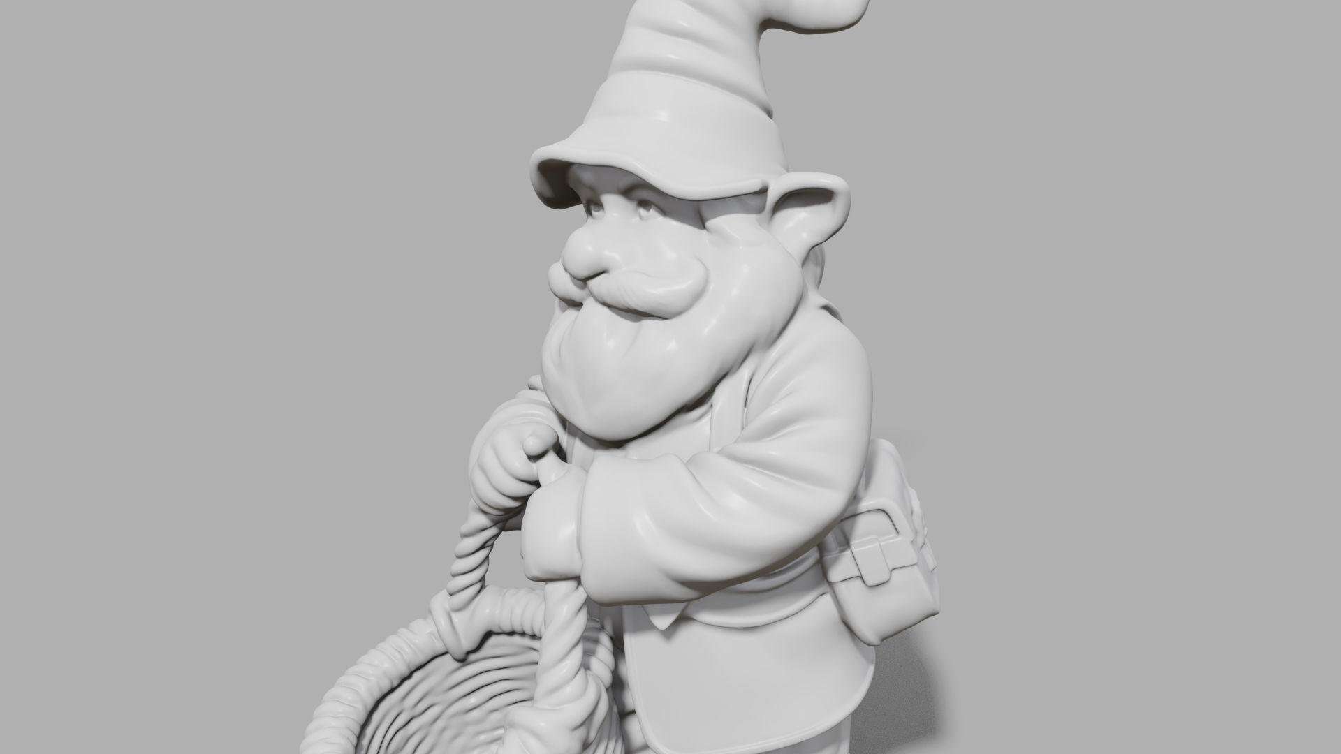 Gnome with a basket 3D print model_6