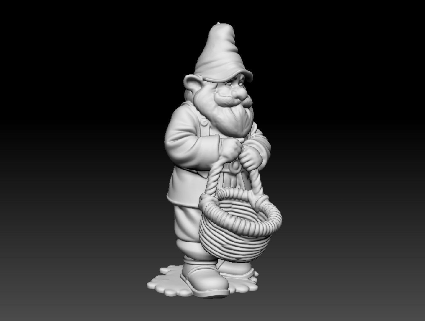Gnome with a basket 3D print model_11