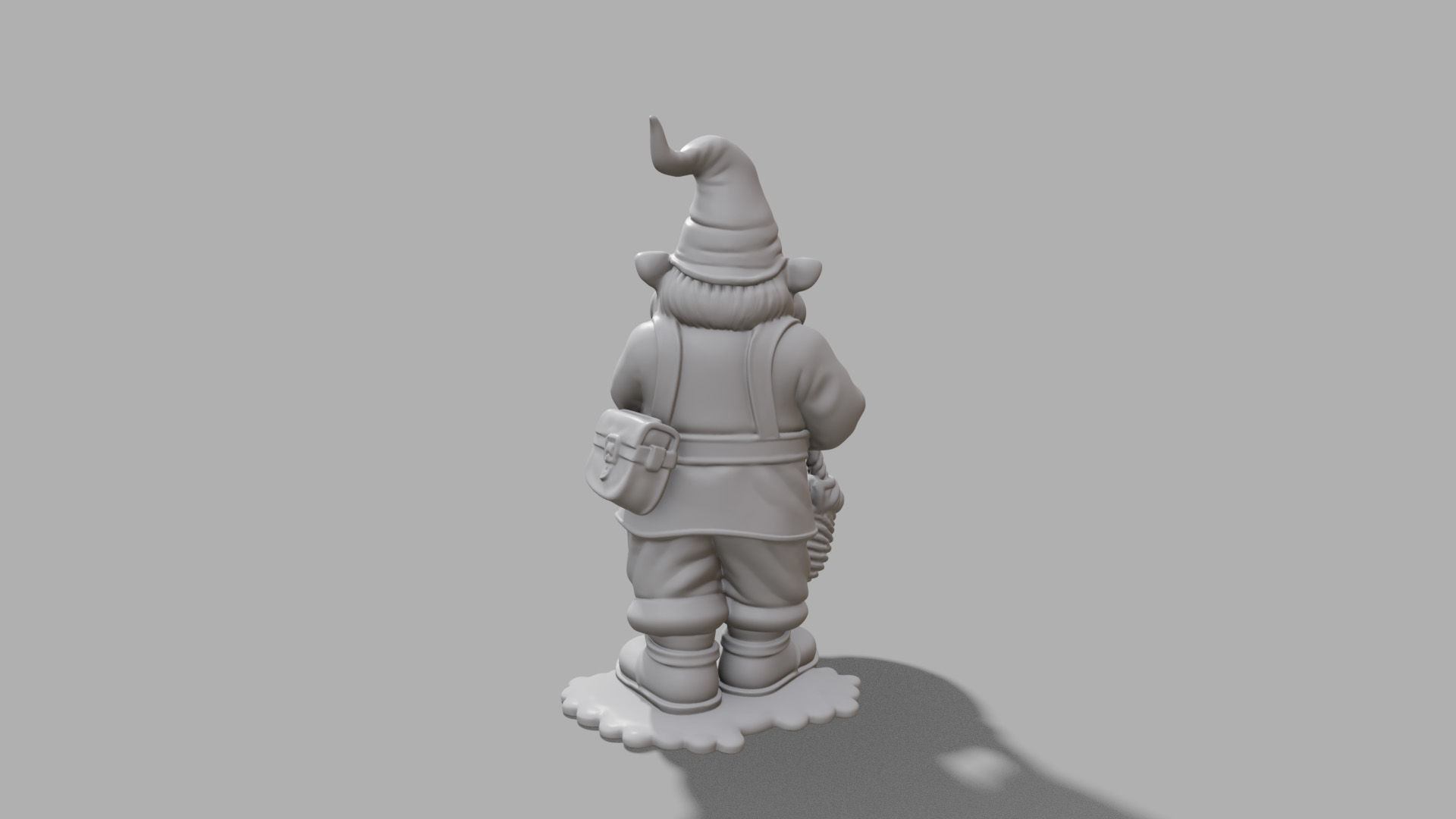 Gnome with a basket 3D print model_4