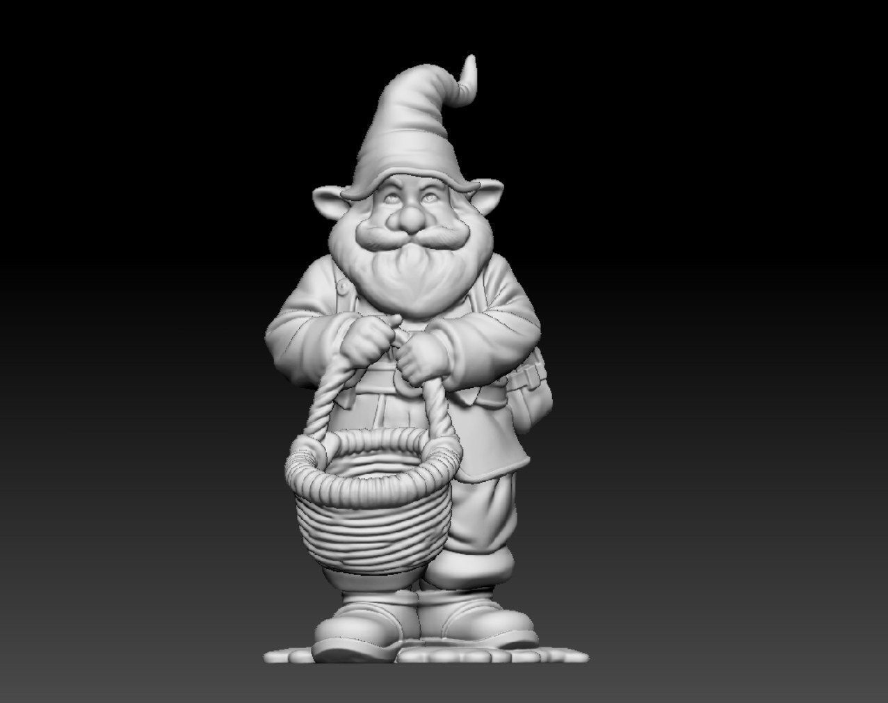 Gnome with a basket 3D print model_7