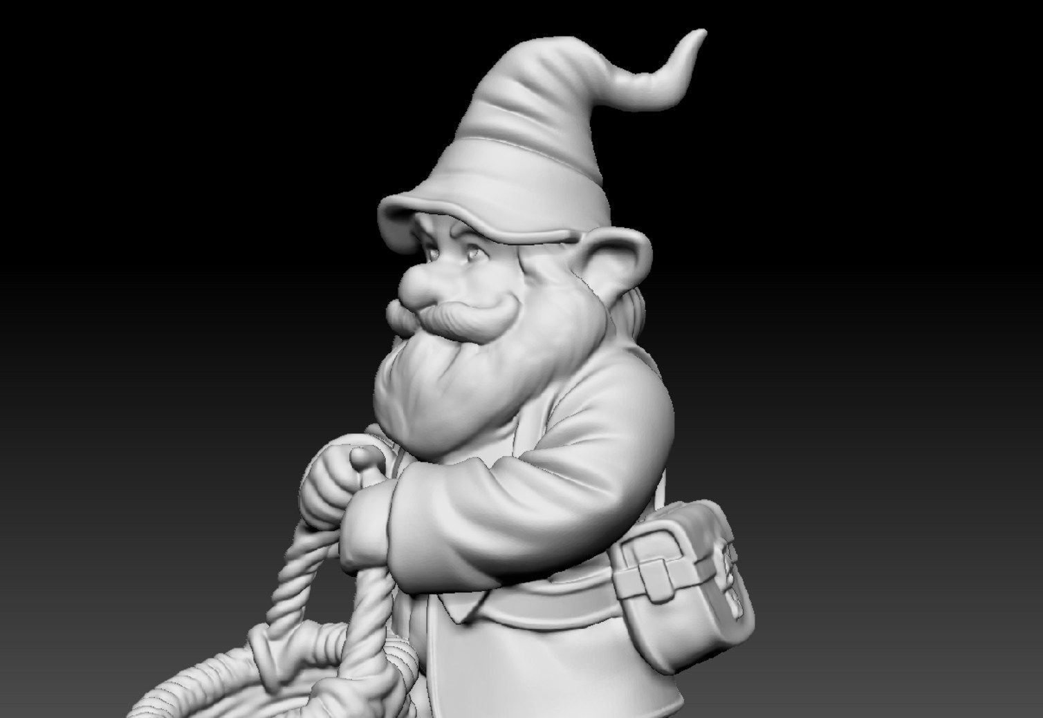 Gnome with a basket 3D print model_12