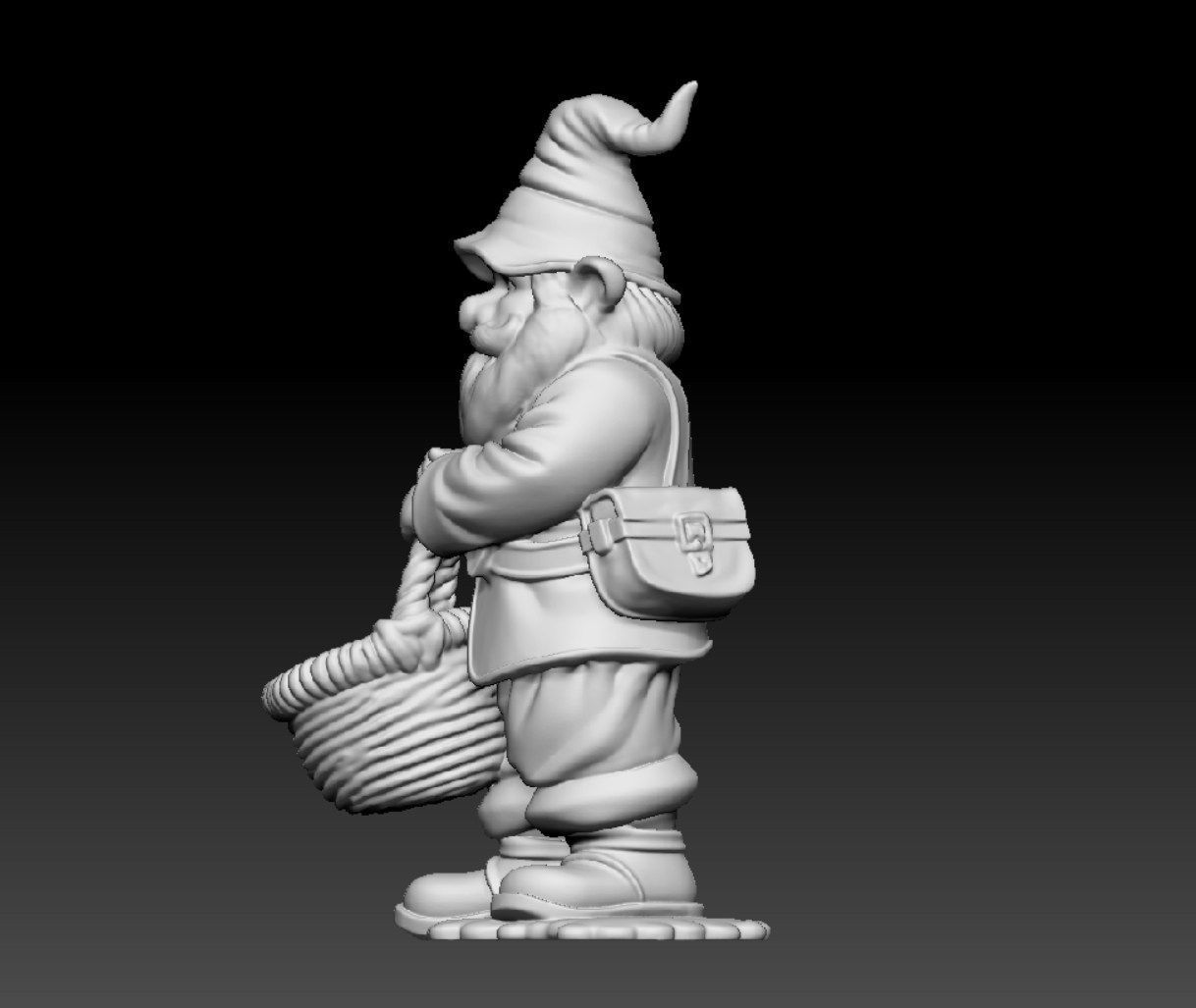 Gnome with a basket 3D print model_8