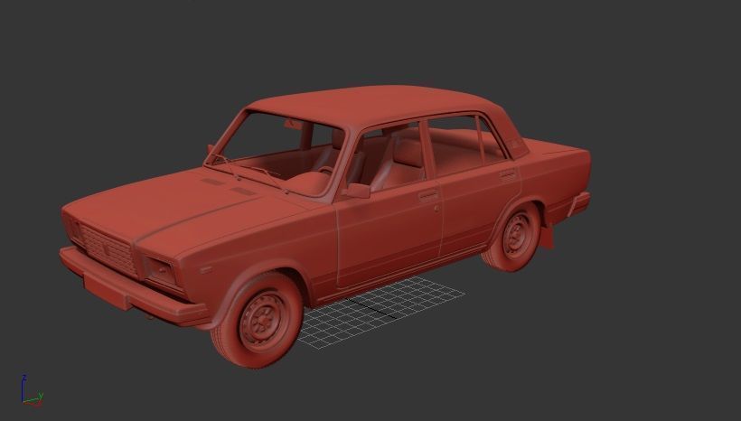 VAZ Zhiguli 2107 sedan 2006 3D print model_1