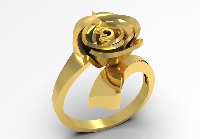 gold rose ring gr0117 3D print model