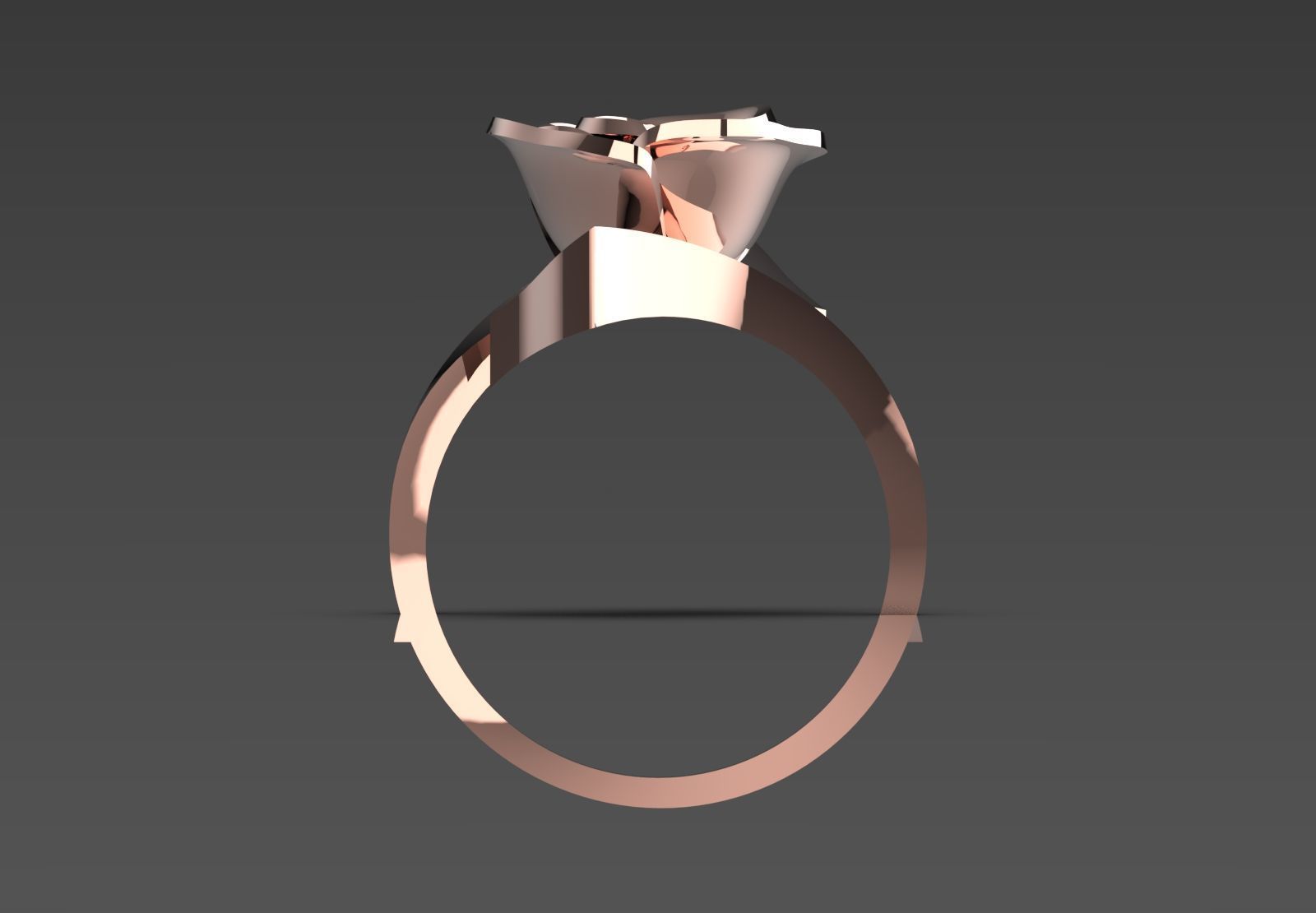 Yellow gold ring with rose design model gr0117 3D print model_17