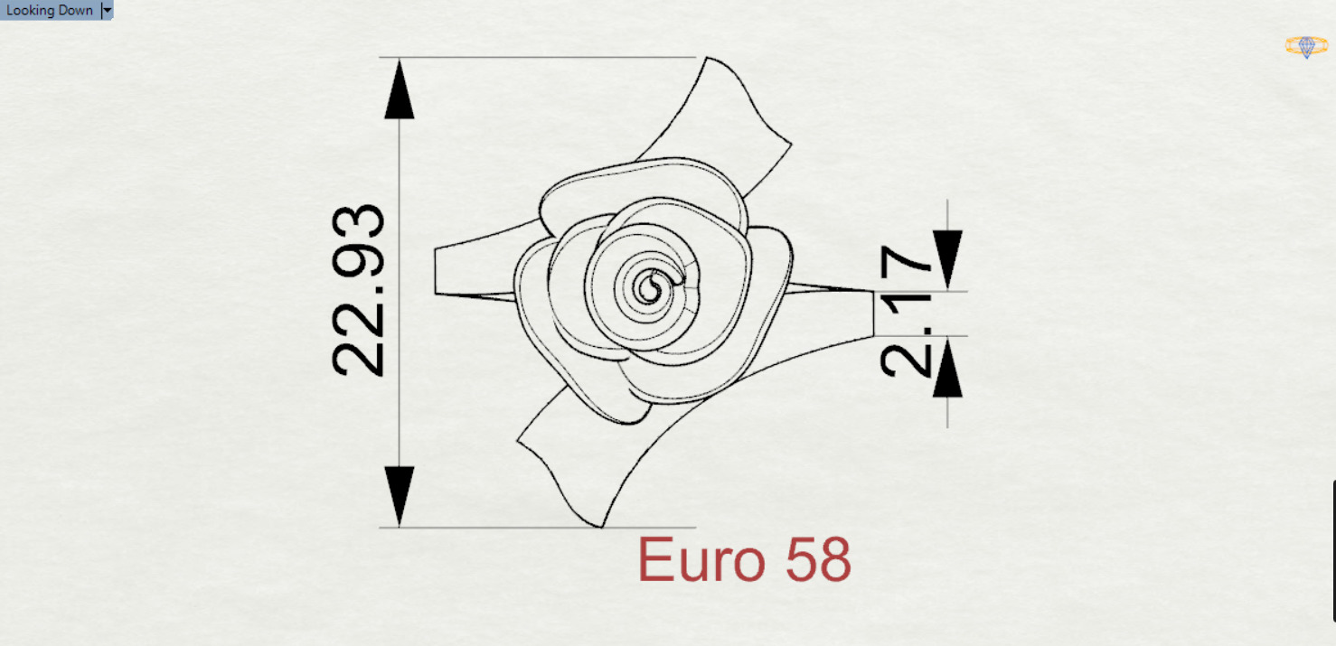 Yellow gold ring with rose design model gr0117 3D print model_22