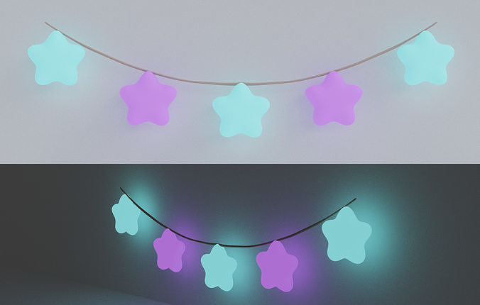 star garland Low-poly 3D model