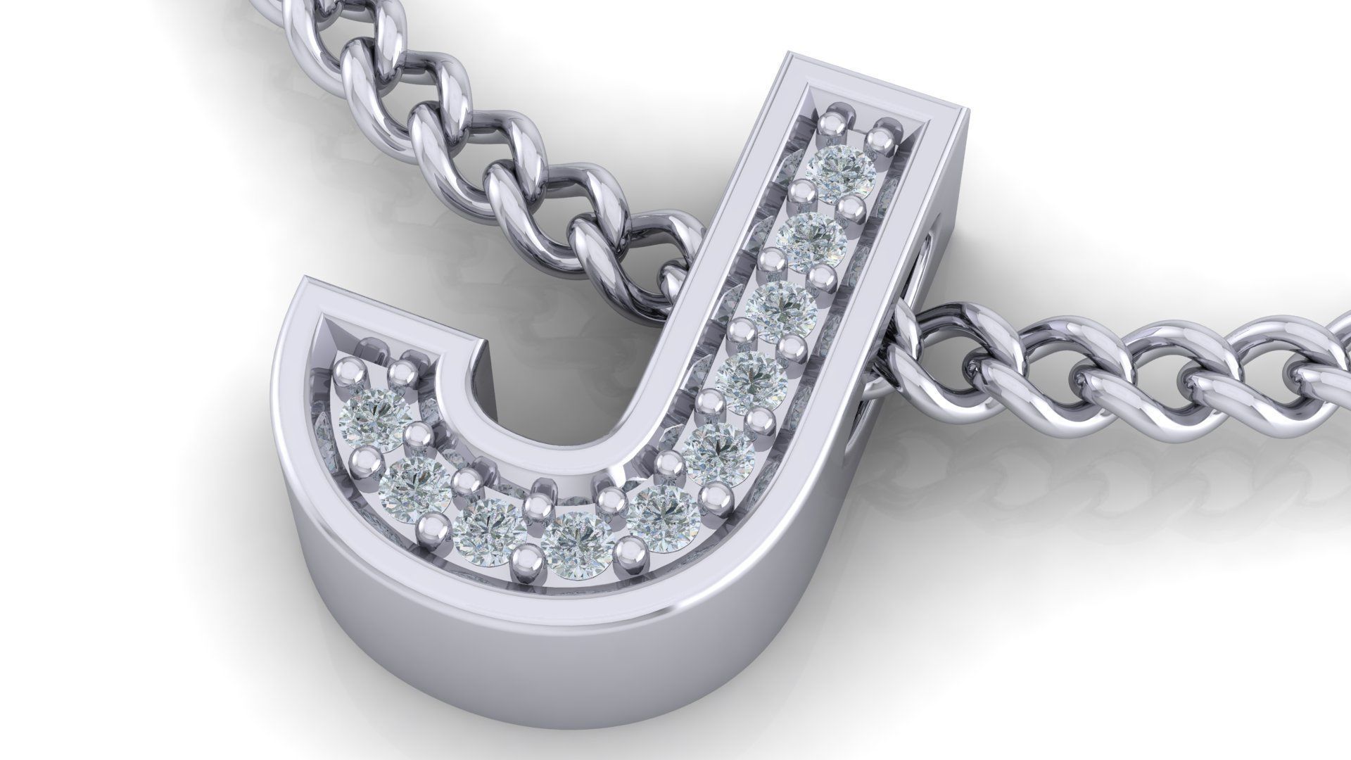 Initial Letter Pendant J 3D print model_1